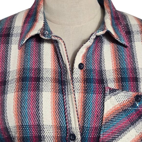 Burton Blue & Red Plaid Sherpa Lined Flannel Shirt Jacket - Picture 2 of 9
